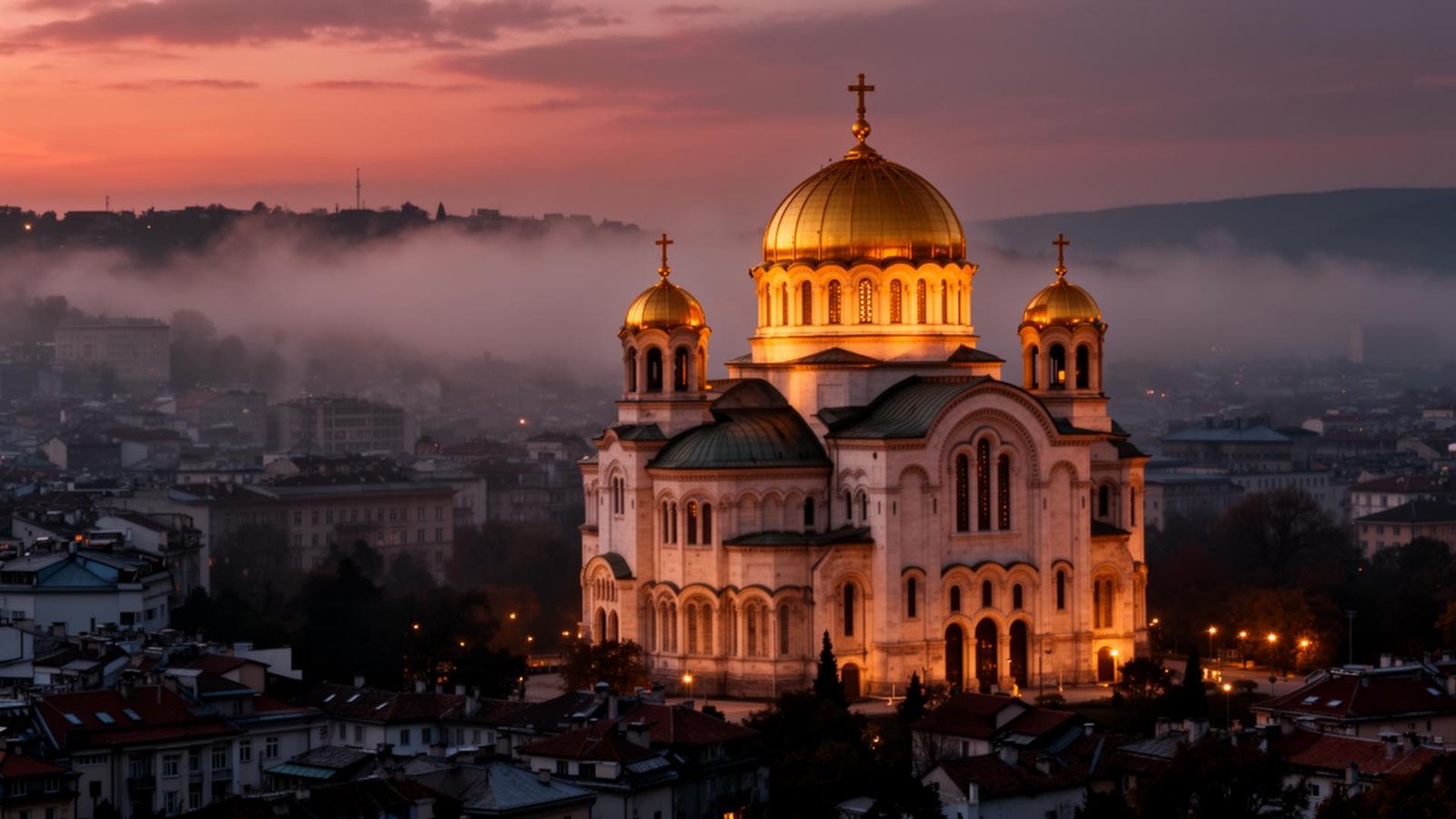 Alexander Nevsky Cathedral, Sofia at dusk